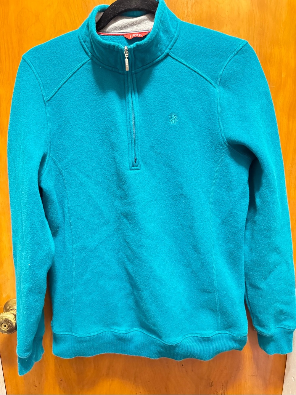 Izod Teal Quarter-Zip Fleece Pullover